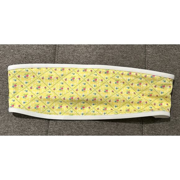 NWT Victoria's Secret Yellow Floral Strapless Bikini Top Women's size M - Picture 1 of 5